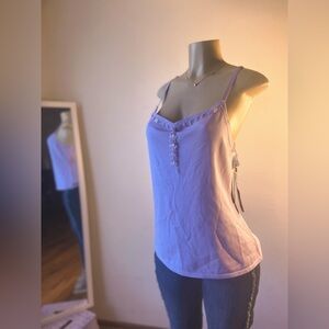 New NWT Nordstrom Tesori Pastel Purple Beaded Top